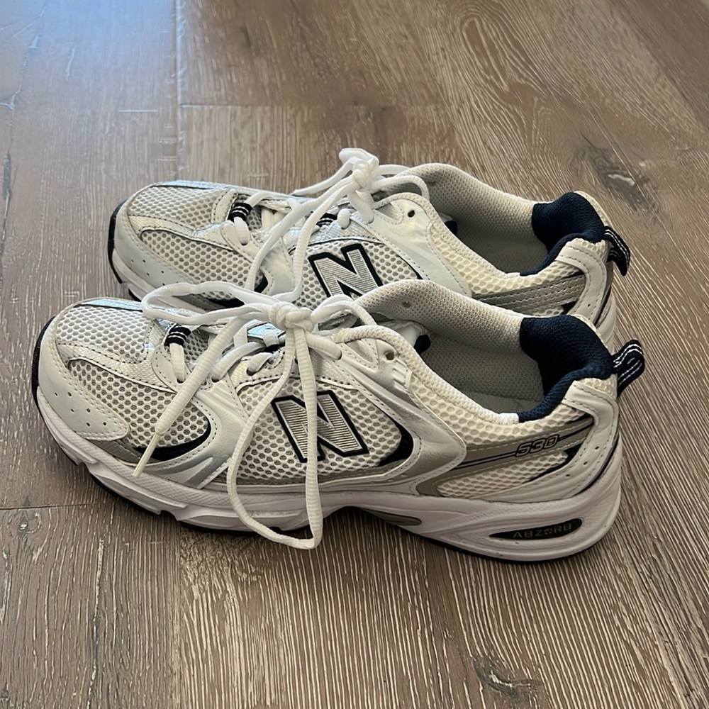 New Balance White and Black Sneakers